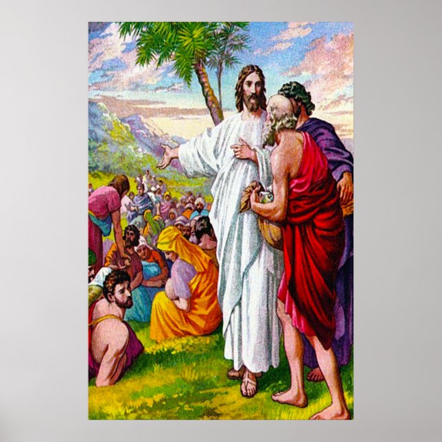 Affiche Matthieu 14:13-21 Jésus nourrit 5000 hommes (Devant)