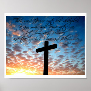 Affiche Matthieu 16:24 Bible Écriture Art Imprimer