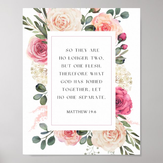 Affiche Matthieu 19:6 Dieu s'est uni (Devant)