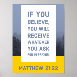 Affiche Matthieu 21:22 Verse de la Bible
