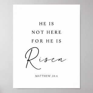 Affiche Matthieu 28:6 Il est ressuscité, Pâques chrétien