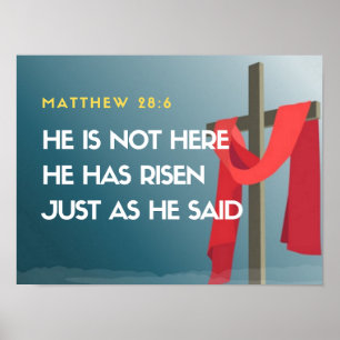 Affiche Matthieu 28:6 Il n'est pas là, il est ressuscité
