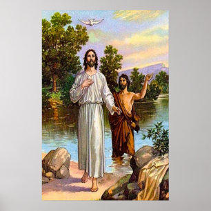 Affiche Matthieu 3:13-17 Jésus est baptisé
