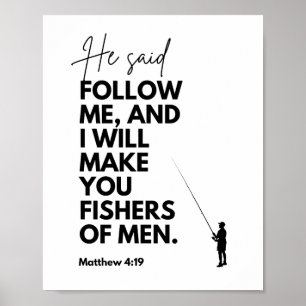 Affiche Matthieu 4:19 Pêcheurs d'hommes Verset biblique Su