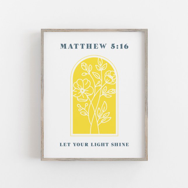 Affiche Matthieu 5:16 Que Ta Lumière Brille L'Art Chrétien (Créateur téléchargé)