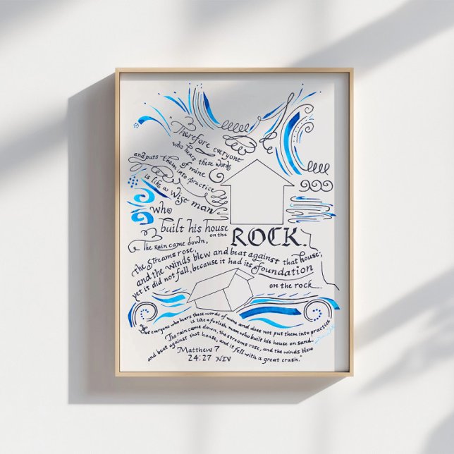 Affiche Matthieu 5 24 27 Verset biblique Maison sur le Roc (Créateur téléchargé)