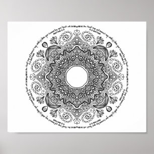Affiche Matthieu 6:21, mandala de coloriage inspirant