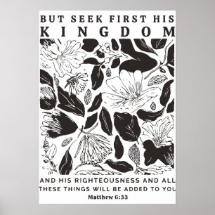 Affiche Matthieu 6:33 « Cherchez d'abord son royaume » Aff