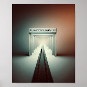 Affiche Matthieu 7:13-14 : "Entrez par la porte étroite