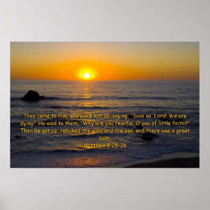 Affiche Matthieu 8:25-26
