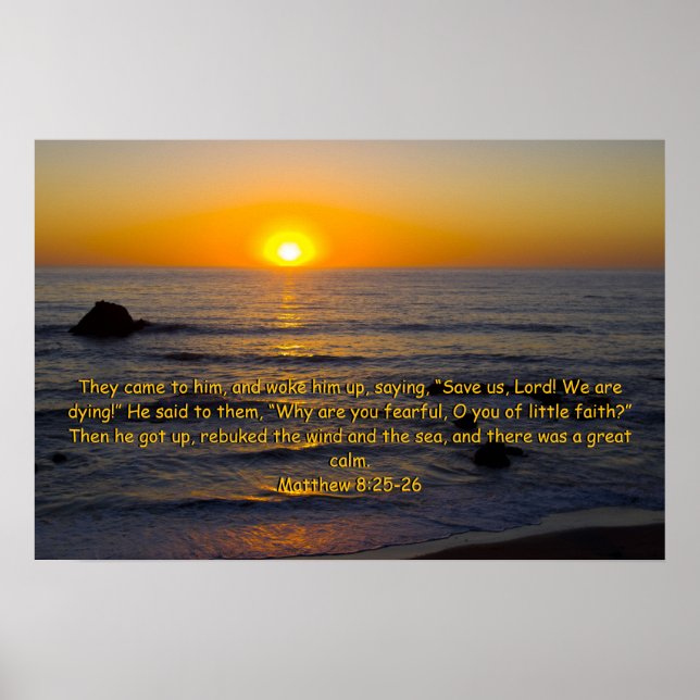 Affiche Matthieu 8:25-26 (Devant)