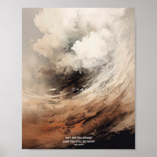 Affiche Matthieu 8 - Jésus Art et Bible Verse Digital (Devant)