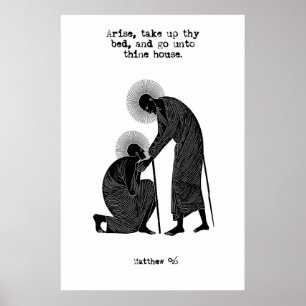 Affiche Matthieu 9 6 Guérison Art Imprimé Lève-Toi Prends