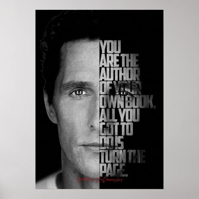 Affiche Matthieu McConaughey, noir et blanc (Devant)