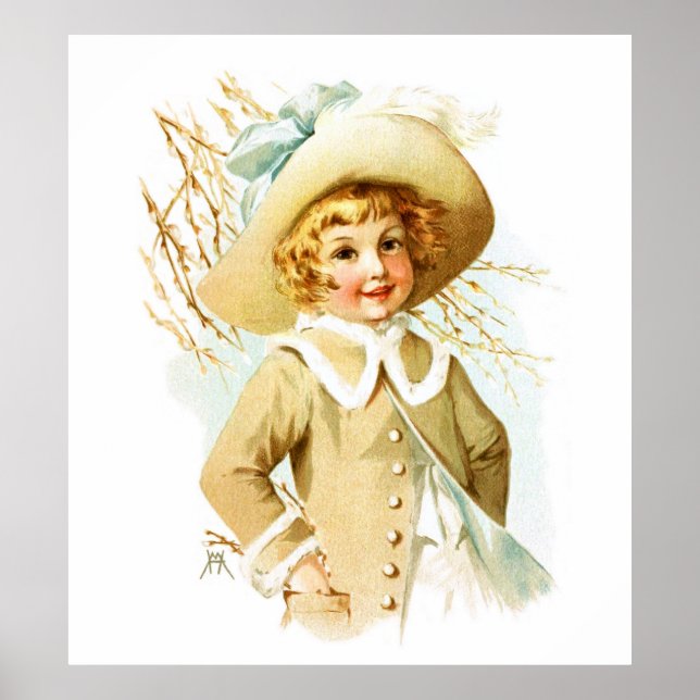 Affiche Maud Humphrey : Une fille de printemps sous le cha (Devant)