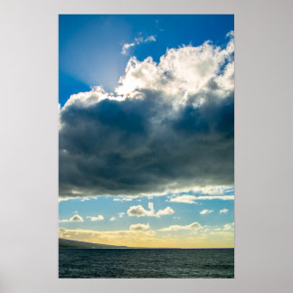 Affiche Maui nuages de l'affiche de l'océan