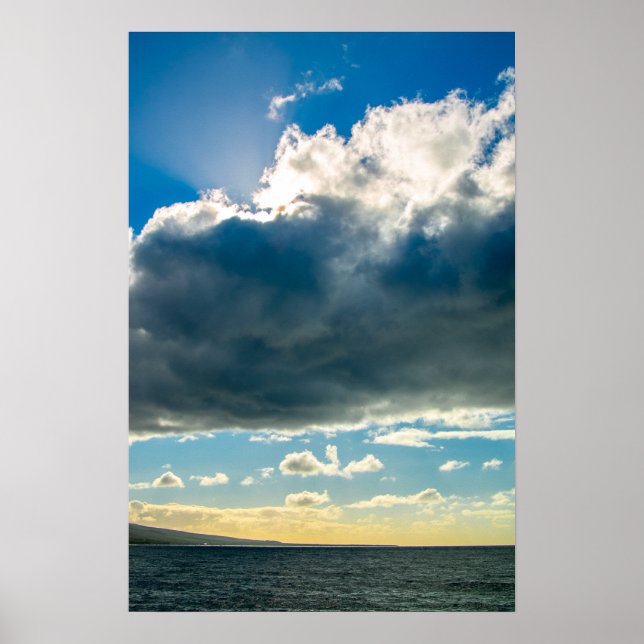 Affiche Maui nuages de l'affiche de l'océan (Devant)