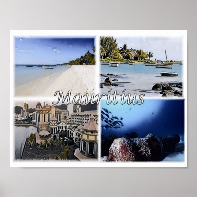 Affiche Maurice - Casquette Malheureux - Mosaïque - (Devant)