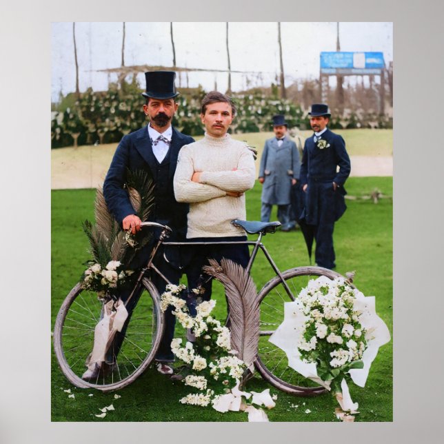 Affiche Maurice Garin Lauréat Paris-Roubaix 1898 Couleur R (Devant)