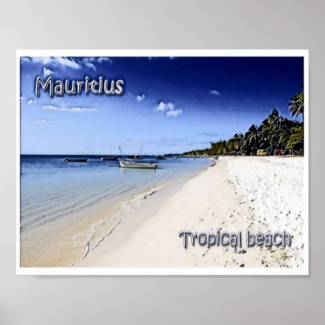 Affiche Maurice - Plage tropicale - (Devant)