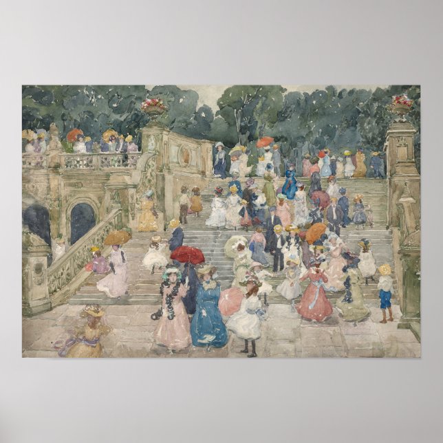 Affiche Maurice Prendergast - Le Pont Terrace, Centre (Devant)