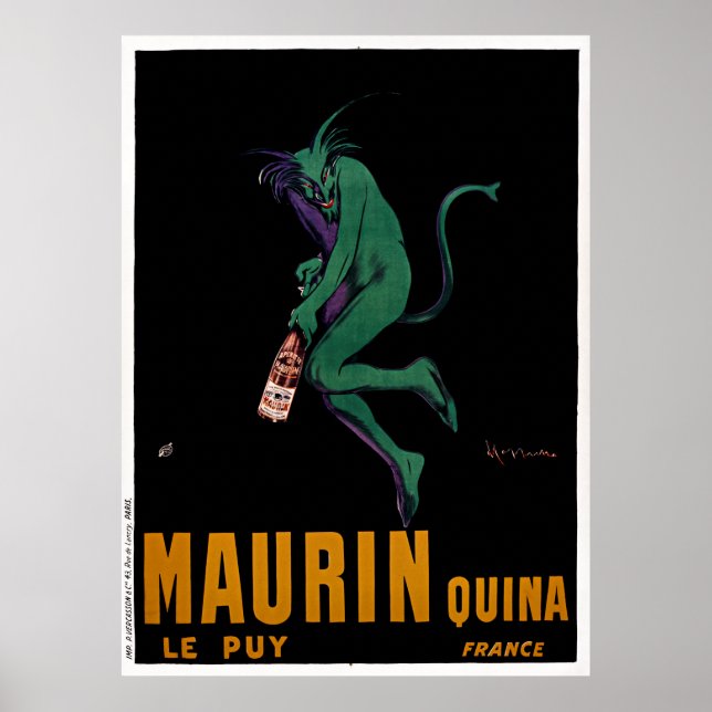 Affiche Maurin Quina Green Devil par Cappiello (Devant)
