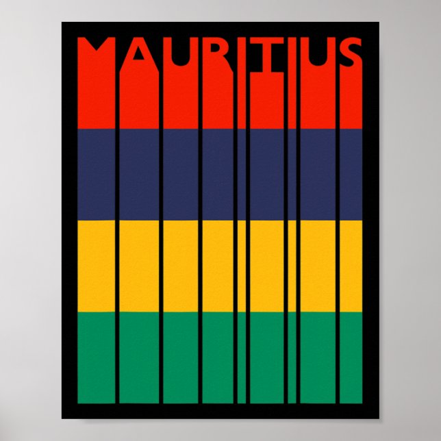 Affiche Mauritius Vintage Mauritian Flag Vacation  (Devant)