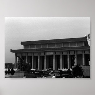 Affiche Mausolée de Mao Tse Tung à Pékin en Chine vintage