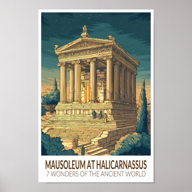 Affiche Mausoleum at Halicarnassus 7 Wonders of the World (Devant)