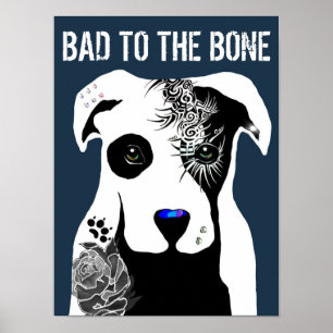 Affiche Mauvais à Bone Pit taureau tatouages de chien et p