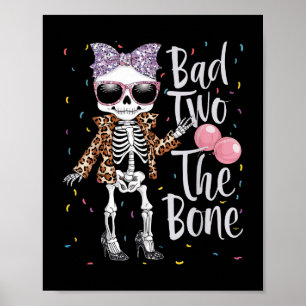Affiche Mauvais Deux L'Os 2e Anniversaire Fille Halloween