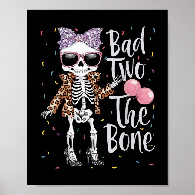Affiche Mauvais Deux L'Os 2e Anniversaire Fille Halloween  (Devant)
