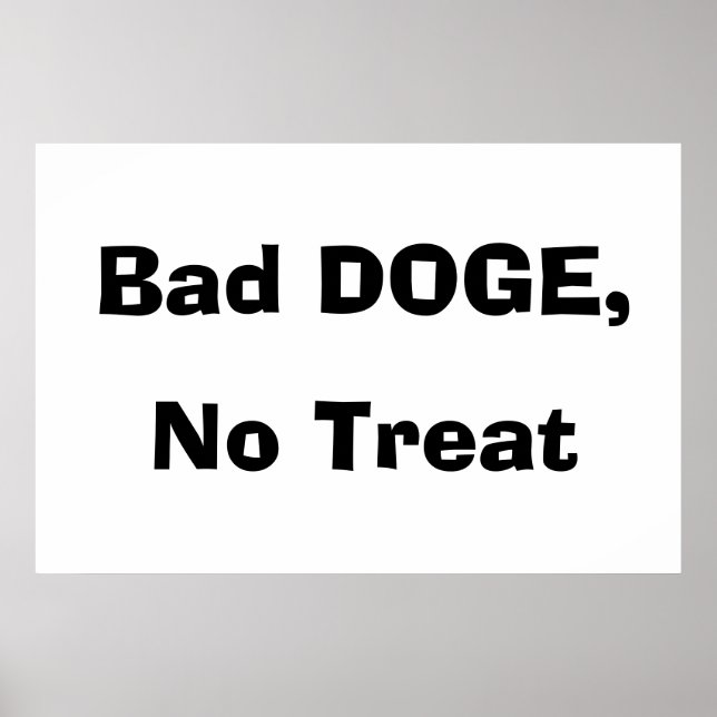Affiche Mauvais DOGE, Pas de Récompense (Devant)