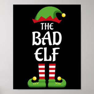 Affiche Mauvais groupe de jumelage de famille d'elfe Noël