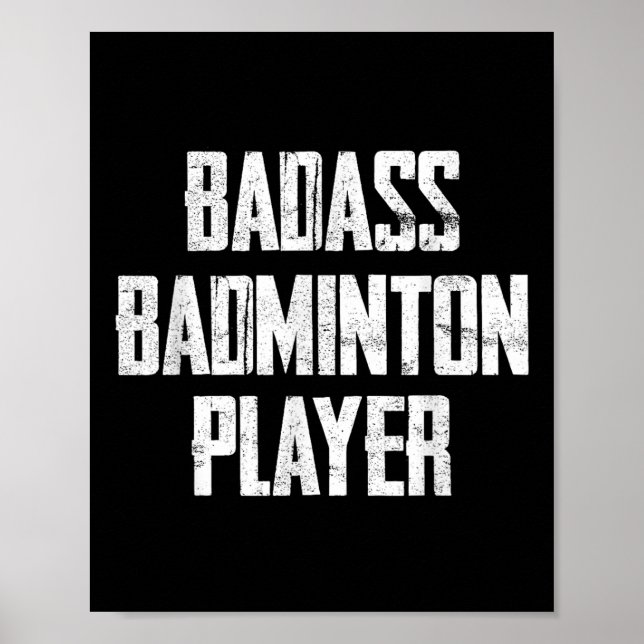 Affiche Mauvais joueur de badminton déclaration typographi (Devant)