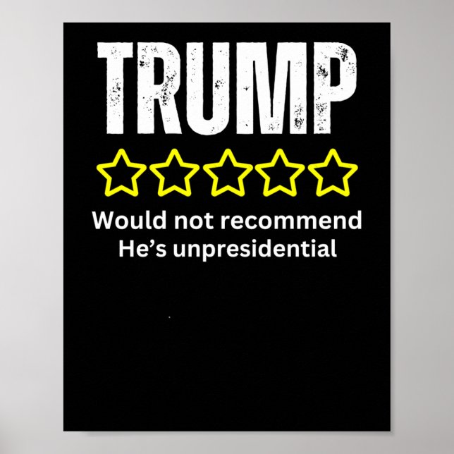 Affiche Mauvaise critique du président Trump Pas recommand (Devant)