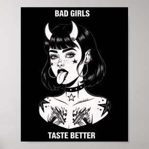 Affiche Mauvaises Filles Goûter Meilleur Tatouage Diable H