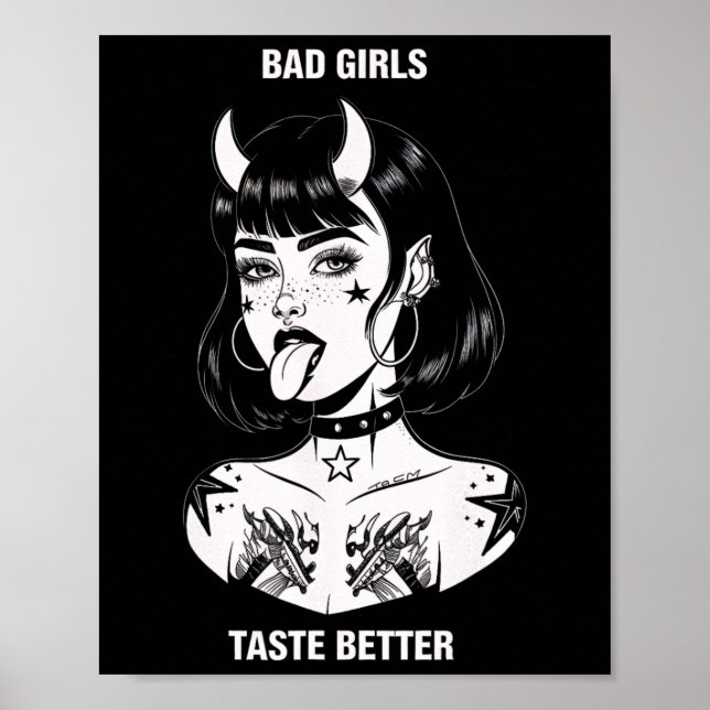 Affiche Mauvaises Filles Goûter Meilleur Tatouage Diable H (Devant)