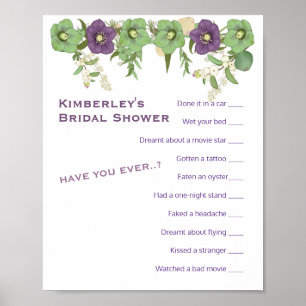 Affiche Mauve Boho Floral ✨ jeu le plus drôle