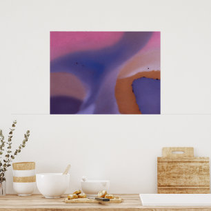 Affiche “Mauve Mirage Flow” – Abstrait Rose Bleu Pêche