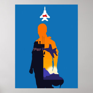 Affiche Maverick Pilot  Minimalist Silhouette Style  Movie