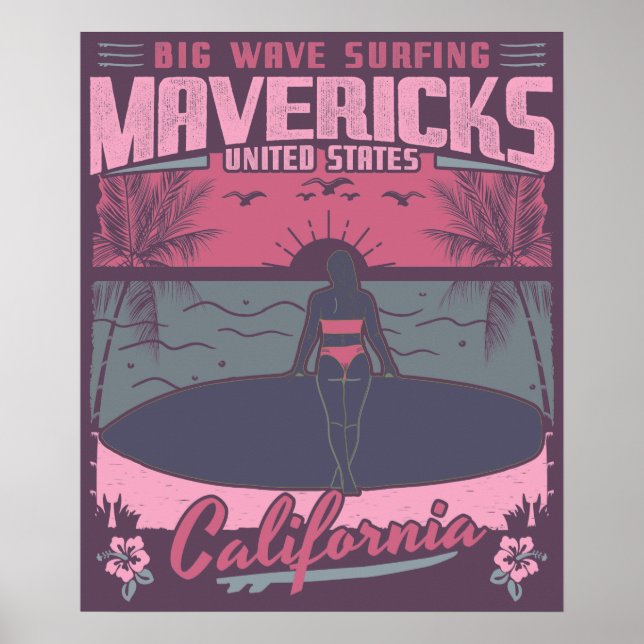 AFFICHE MAVERICKS CALIFORNIA - GRANDE VAGUE SURF (Devant)