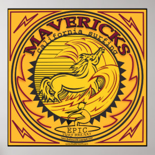 AFFICHE MAVERICKS CALIFORNIA SURFBREAK SURF