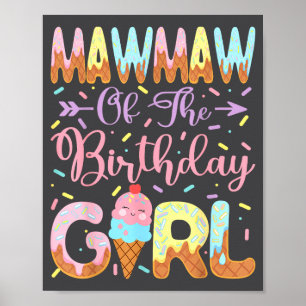 Affiche Mawmaw de la fille d'anniversaire Fête de glace su