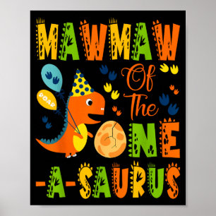 Affiche Mawmaw du dinosaure de premier anniversaire one-a-