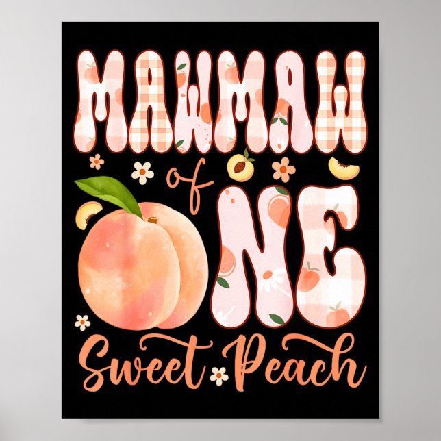 Affiche Mawmaw d'une douce pêche fête d'anniversaire de fi (Devant)