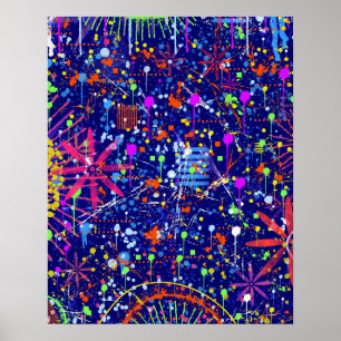 Affiche Maximalisme Abstrait : Grande Roue la Nuit