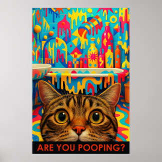 Affiche Maximalist Bathroom Wall Art, American Shorthair