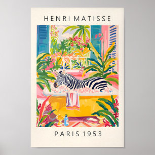 Affiche Maximaliste Mur Art, Zèbre Dans La Baignoire Poste