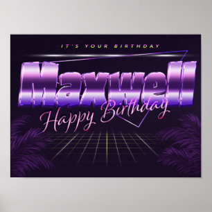 Affiche Maxwell Nom Prénom de l'anniversaire de l'affiche